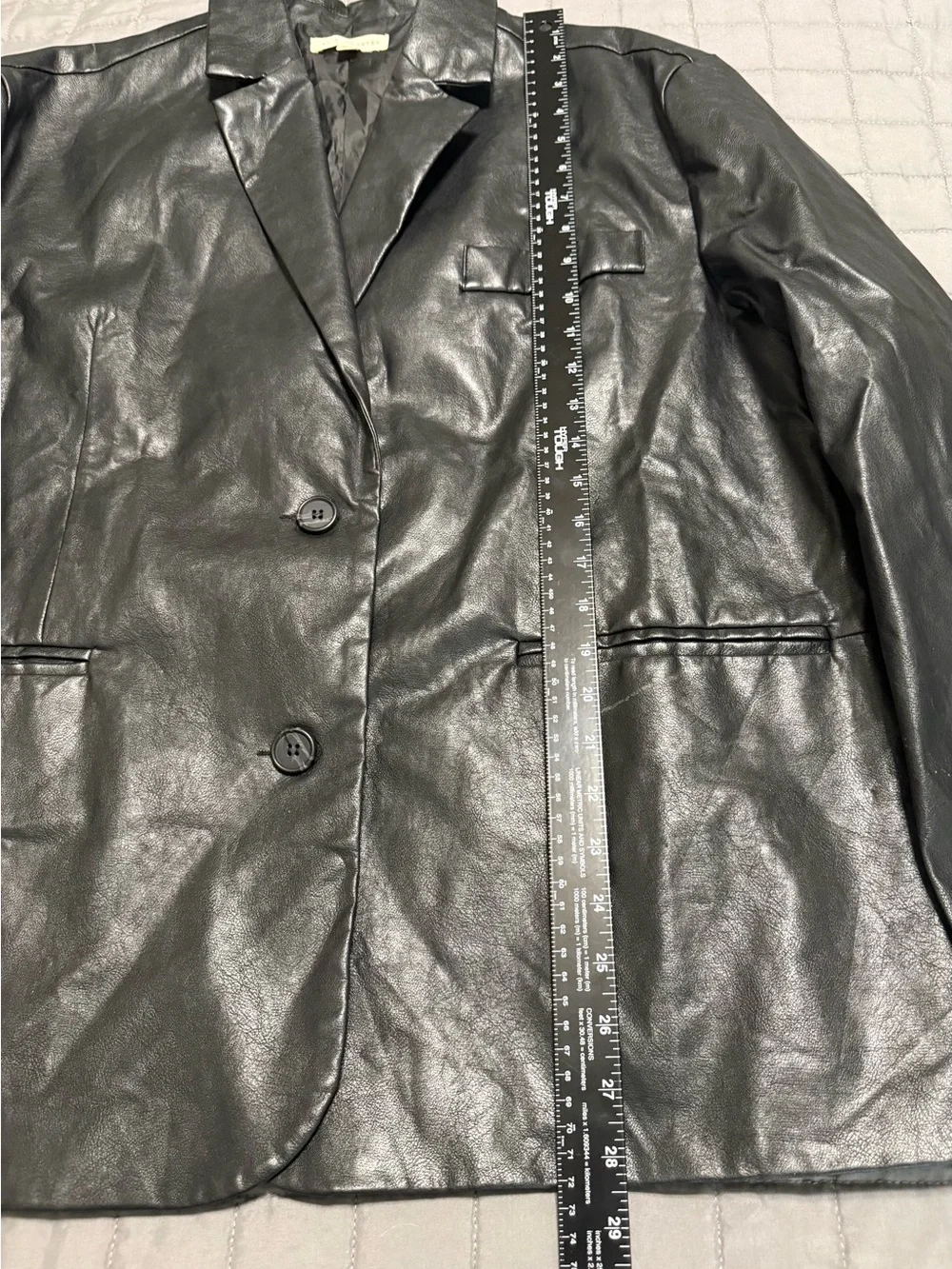 Oversized Faux Leather Black Blazer Jacket Size M/L - Pacsun L.A. HEARTS
